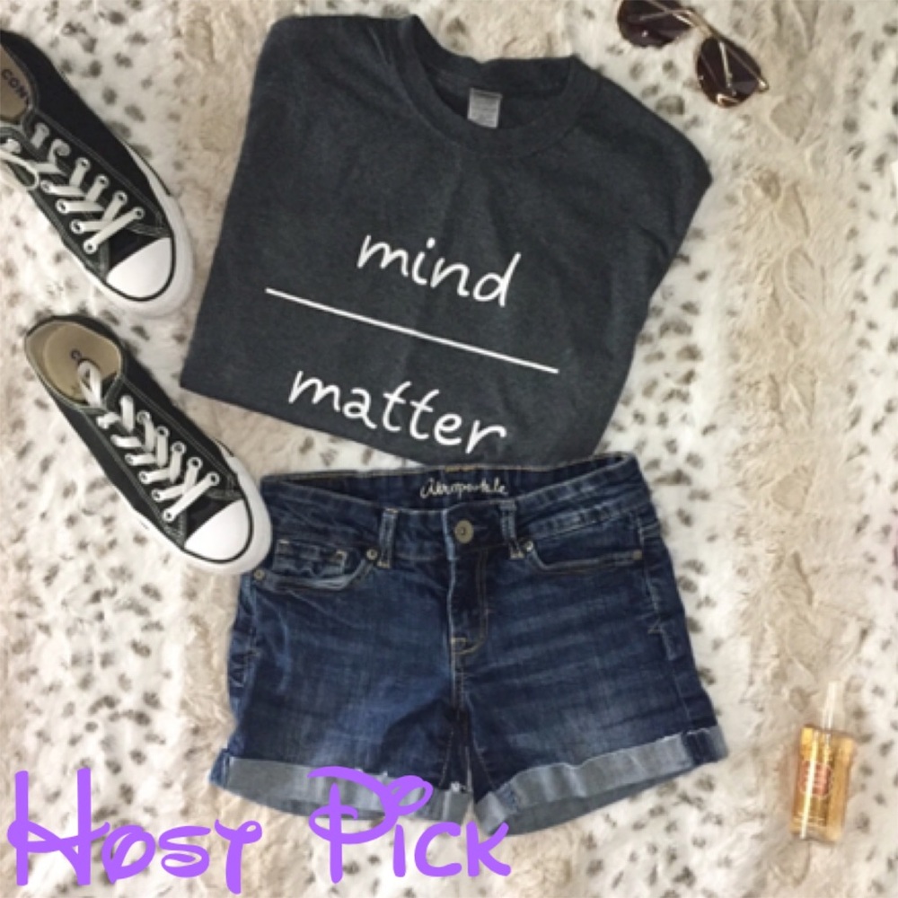 •”Mind Over Matter” Gray Motivational T-Shirt•